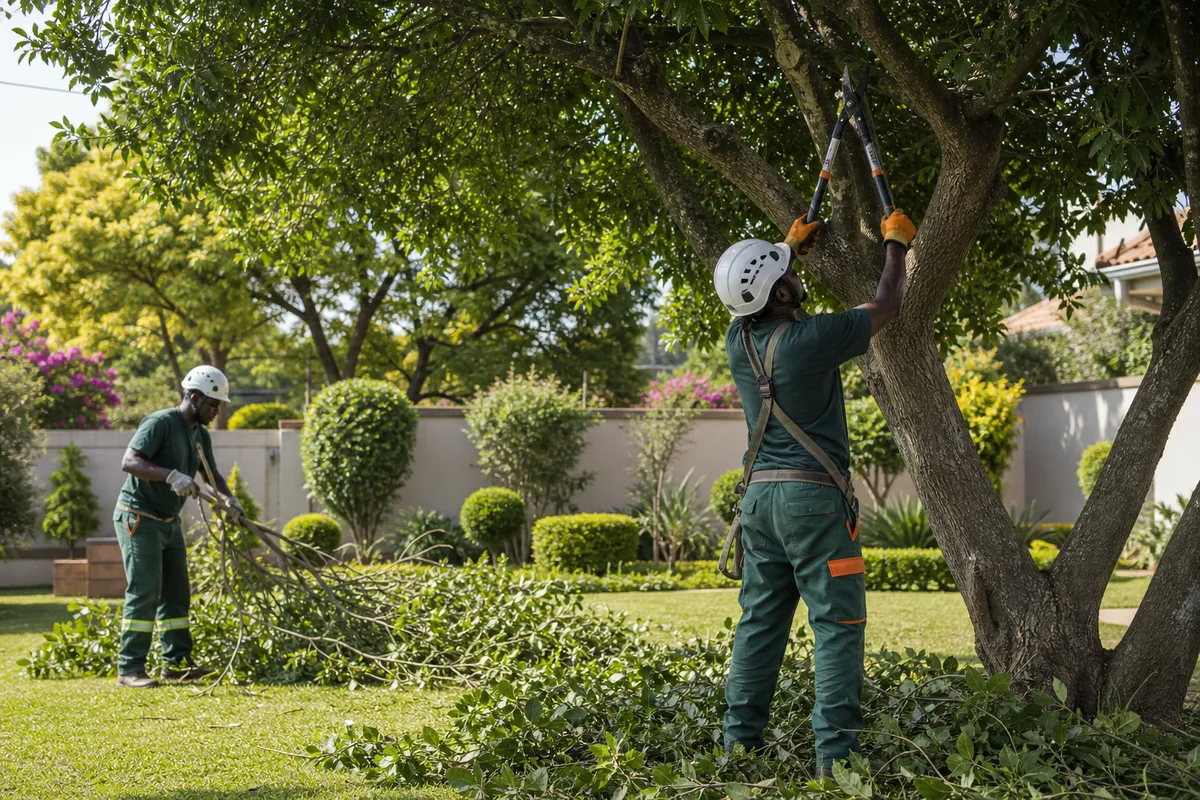 Willard Tree Felling Services trimming tree branches in a garden